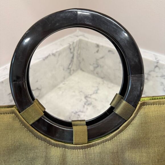 Shira leah vintage Elegant Olive Green Handbag with Circular Handle - Picture 8 of 10